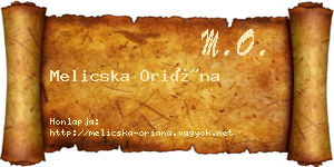 Melicska Oriána névjegykártya